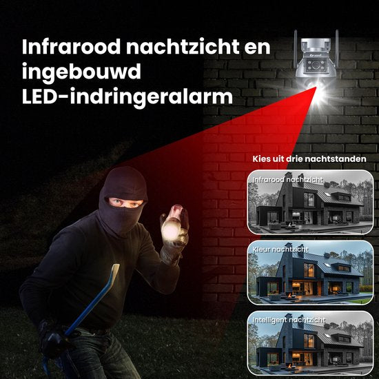 Caméra de sécurité extérieure - avec Wifi, stockage de 64 Go, vision nocturne - Caméra de sécurité intérieure - Noir - de Saaf