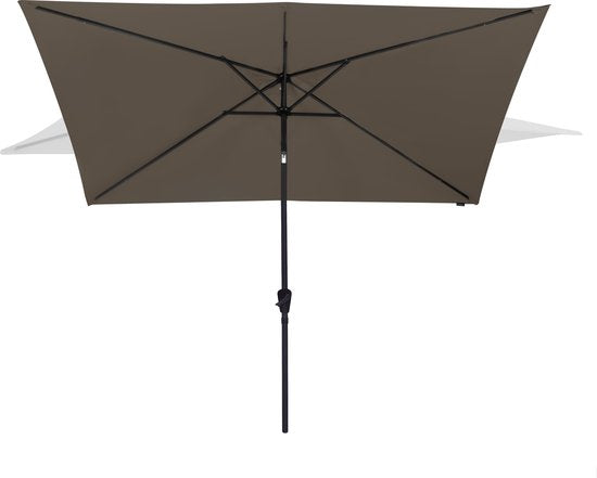 VONROC Premium Parasol Rapallo 200x300cm - Parasol durable - Inclinable - Toile résistante aux UV - Taupe - Housse de protection incluse