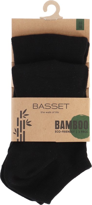 2 paires de chaussettes d'entraînement en bambou - Chaussettes de cheville en bambou doux pour femmes et hommes - 38 - Noir