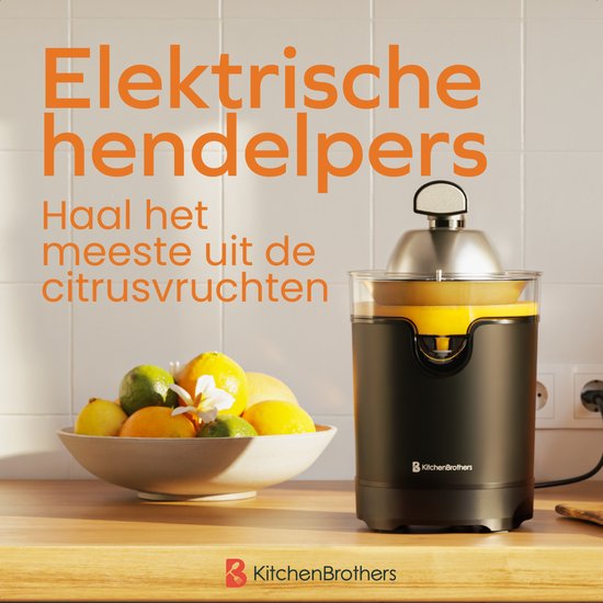 KitchenBrothers Presse-agrumes - Compact - Avec bec et levier de pression - 0.35L - Noir
