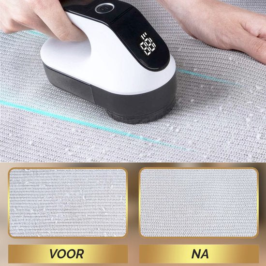 MostEssential Premium Electric Lint Remover FL777 - Tondeuse à charpie - Fonction de charge rapide USB-C - Sans fil - Batterie 2000 mAh - PRO Edition