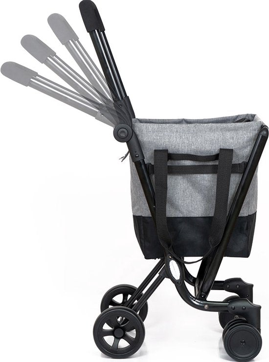Ceruzo by Playmarket- Easy Go - Chariot de courses - Noir-Gris