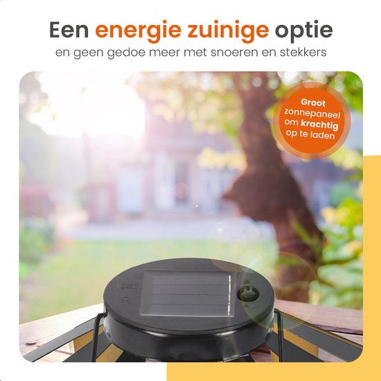 Goliving Lampe de table solaire Nova - Lampe d'extérieur - 2 pièces - Lanterne d'extérieur - Lampe de jardin solaire - Lampe d'extérieur LED - Lampe à suspension - 20,5 cm - Métal - Bronze