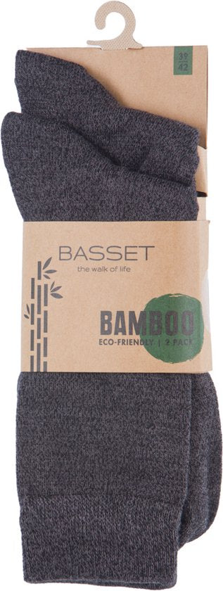 2 paires de chaussettes en bambou - hautes - Chaussettes hautes en bambou pour femmes et hommes - 42 - Gris