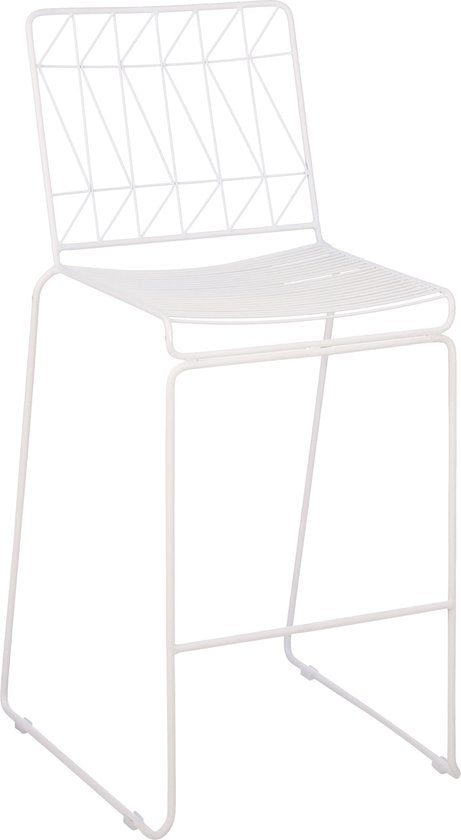 Mica Decorations Tabouret de bar Bueno pour extérieur - L53 x L55 x H108 cm - Blanc