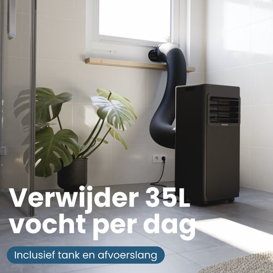 Auronic Mobile Air Conditioner - 7,000 BTU - 3-en-1 - Climatisation avec 2 kits d'étanchéité de fenêtre - Ventilateur - Déshumidificateur - Jusqu'à 20m² - Noir