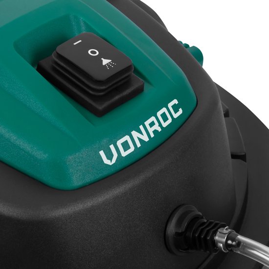 VONROC Nettoyeur de tapis 1400W - Aspirateur tout usage - pour l'aspiration humide et sèche - avec détergent et différents embouts d'aspiration