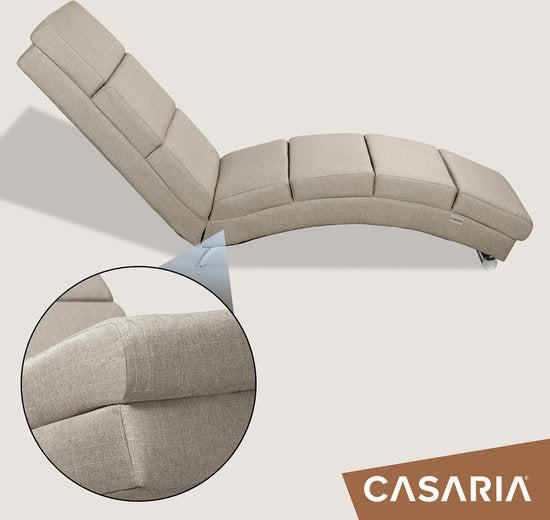 Casaria Recliner London - Chaise longue chromée - Sand