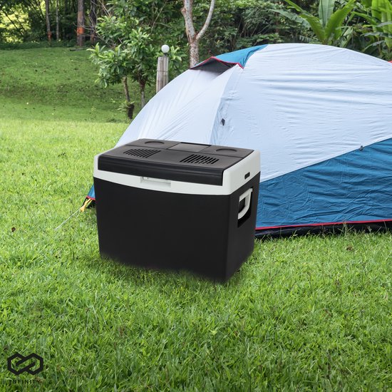 Infinity Goods Glacière électrique - 40L - Glacière - 12V et 230V - Frigobox - Refroidissement et chauffage - Noir