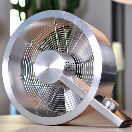 Stadler Form Q Ventilateur de sol - Métal brossé - 2400 m³/h - Silent & Design - 3 réglages - 40 m² / 100 m³