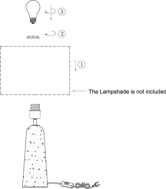 Anne Lighting - lampe à poser - Travino - crème - pierre - Ø 10cm - E27 - 4401CR