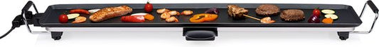 alpina Teppanyaki Griddle XXL - Gril - 100x20cm - 2000W - Thermostat réglable - Revêtement antiadhésif - Noir
