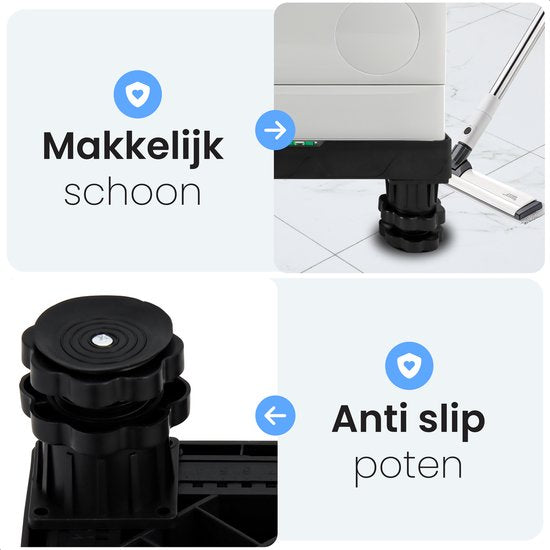 Rehausseur de lave-linge - Socle pour lave-linge - Placard - Convient pour Sèche-linge, Réfrigérateur, Lave-vaisselle et Congélateur - Pour Bosch, Samsung, Miele, AEG, LG, Haier - Ajustable