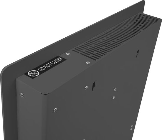 Chauffage électrique de luxe VONROC - Convecteur avec panneau en verre - 500W/1000W - Chauffe les pièces jusqu'à 12m2 - Contrôlé par l'application (via Wifi) et manuellement - Thermostat et minuterie réglables - Gris