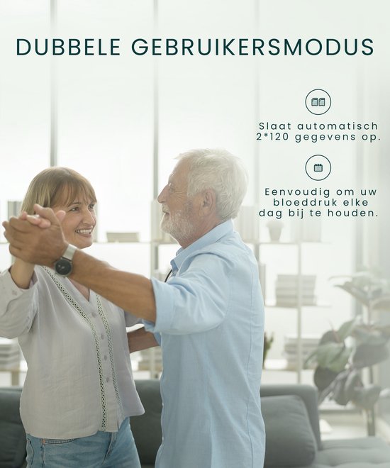 Bintoi® BX400 - Tensiomètre pour le bras - Cardiofréquencemètre - Piles incluses - 2 utilisateurs