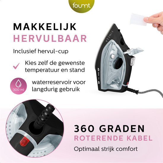 Fer à vapeur Fineza avec générateur de vapeur - Fer à repasser - 2300W - Noir