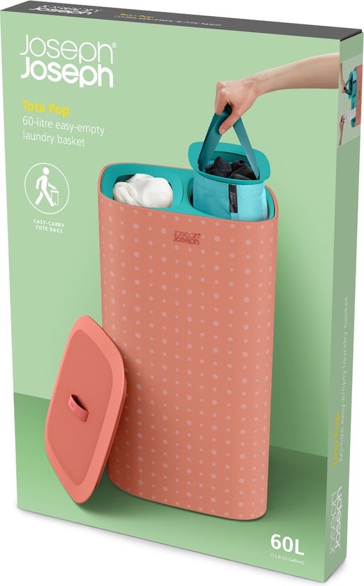 Joseph Joseph - Tota Pop Panier à linge 2x30 litres - Plastique - Orange