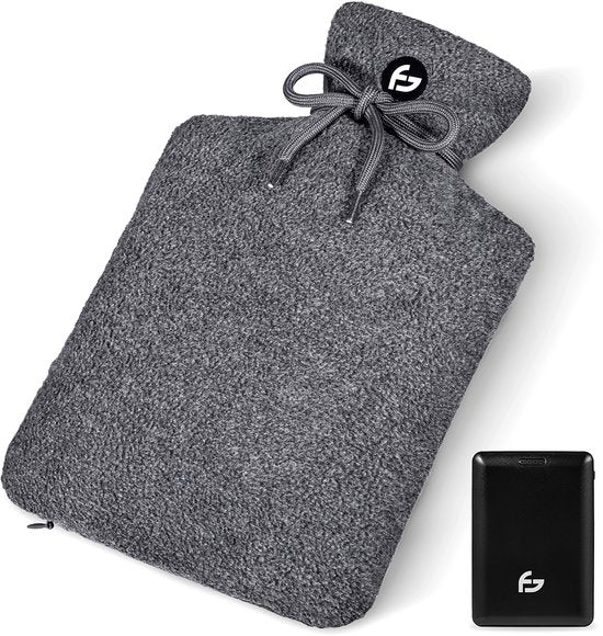 Carafe électrique - 3 réglages - Carafe - 10 000 mAh Powerbank - Manche lavable - Carafe rechargeable - Gris original - Saaf Comfort