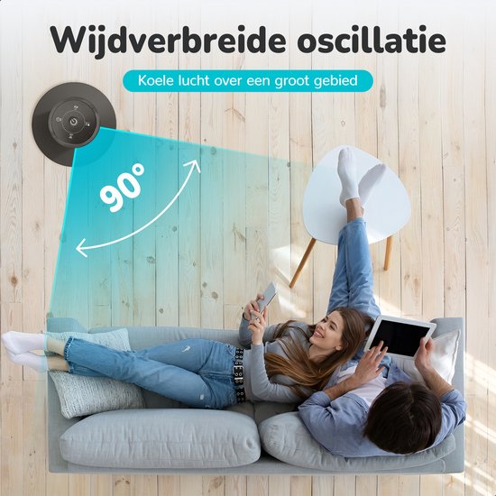 Ventilateur de tour Bloomfold - 38 pouces - Gris - Télécommande - Mode veille - Minuterie 12 heures - Affichage LED complet