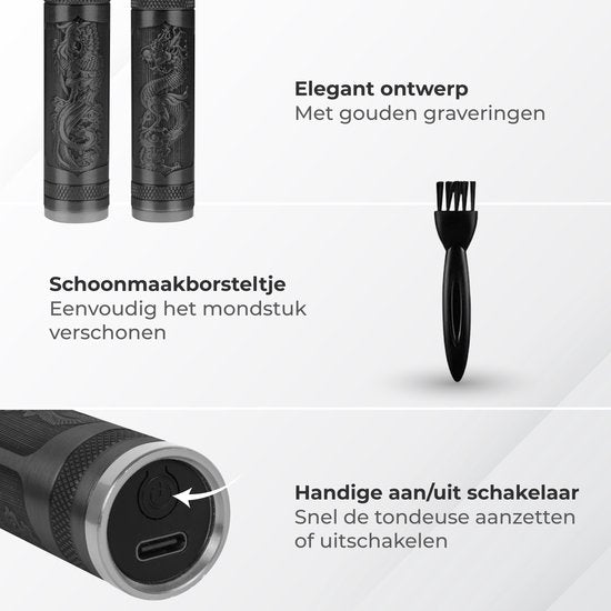 Nuvance Trimmer Men - Hair clipper Head Hair - Includes 4 Attachments - Beard trimmer and Hair trimmer - Hair clippers - Usb Rechargeable