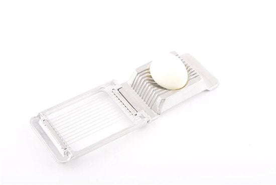 TTD® Stainless Steel Egg Slicer Natural - Coupe-œufs en acier inoxydable avec fil d'aluminium pour des tranches d'œufs parfaites