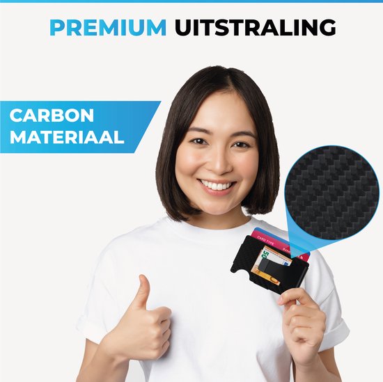 Northwall Card Holder - Porte-cartes de crédit en carbone avec pince à billets - Pince à billets - RFID Anti-Skim - Jusqu'à 12 cartes