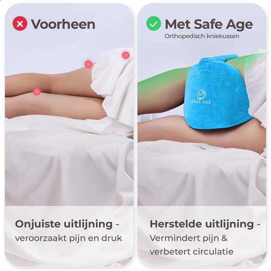 Safelife oreiller de genoux orthopédique - oreiller de jambe pour dormir sur le côté - oreiller de genoux pour dormir sur le côté - oreiller de genoux - oreiller de genoux - oreiller de sommeil latéral adultes