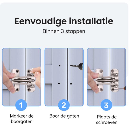 Serrure pour porte intérieure - Argent - Serrures - Porte - Loquet - Serrure - Porte extérieure - WC - Sécurité - Luft