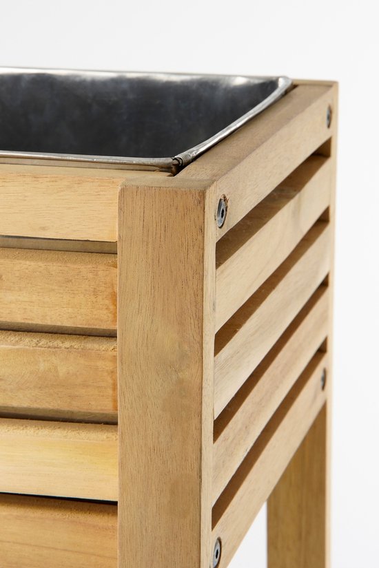 Mica Decorations Jardinière d'extérieur Glenwood Rectangle - L70 x L30 x H75 cm - Bois d'acacia - Brun