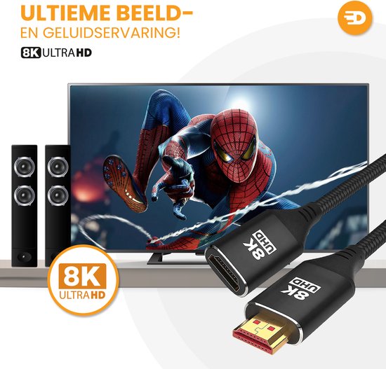 Drivv. Câble d'extension HDMI Premium 2.1 - mâle vers femelle - 3 mètres