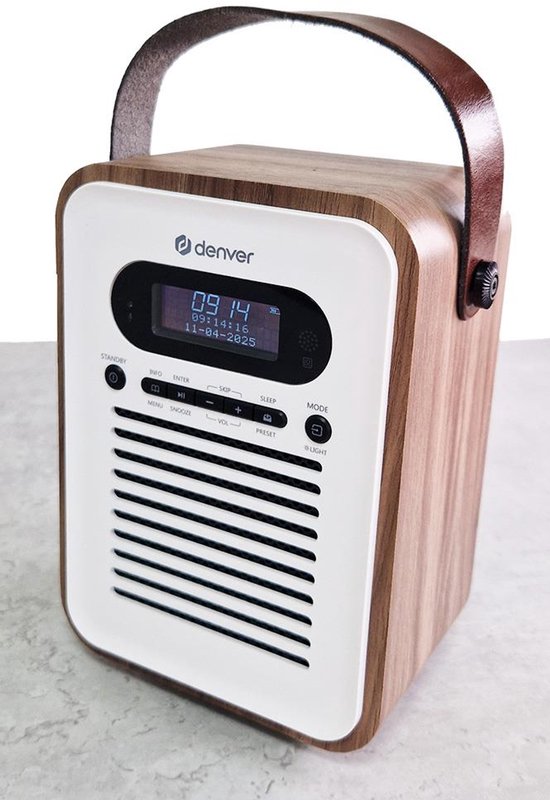 Denver Retro Radio - DAB+ - FM - Bluetooth - Fonction réveil - Fête des mères
