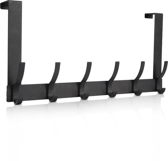 Porte-manteau - 12 crochets - inox - Suspension - Porte-manteau - Vêtements - Cintres - Crochet - Vintage - Industriel - Garde robe - Noir - Luft