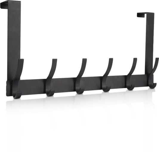 Porte-manteau - 12 crochets - inox - Suspension - Porte-manteau - Vêtements - Cintres - Crochet - Vintage - Industriel - Garde robe - Noir - Luft