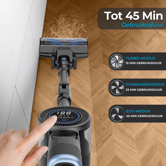 Sanovy Turbo Flex X28 Aspirateur à manche sans fil - Sans sac - Alimentation par batterie - 350W - 28Kpa - Avec accessoires - Aspirateur sans sac sans fil