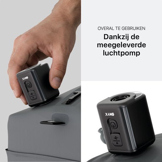 ONYX Aircube™ Vacuum Packing Cube - 1 pièce - Comprend une pompe de compression sans fil - Pour les valises et les sacs - Organisateur de valises - Compression des bagages et des sacs à dos - Gris