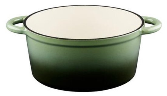 alpina Casserole en fonte avec couvercle - Plaque de cuisson ⌀ 24 cm - Toutes sources de chaleur - Vert