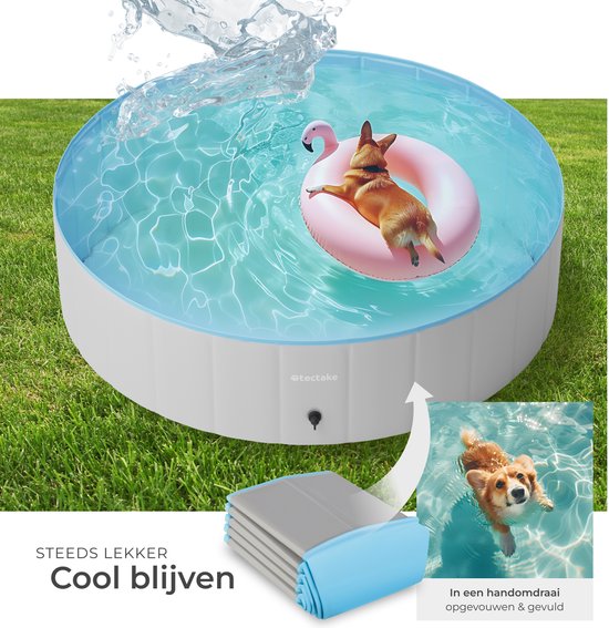 tectake® Dog Pool - Piscine pour chiens - Piscine à balles - Pliable - ⌀120 cm - Très robuste - Facile à remplir et à vider