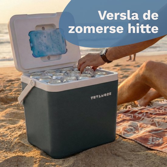 TRVLMORE Cool Box 14L - 47 heures de réfrigération - Frigobox - Elément réfrigérant inclus - Cool Box Small - Anthracite