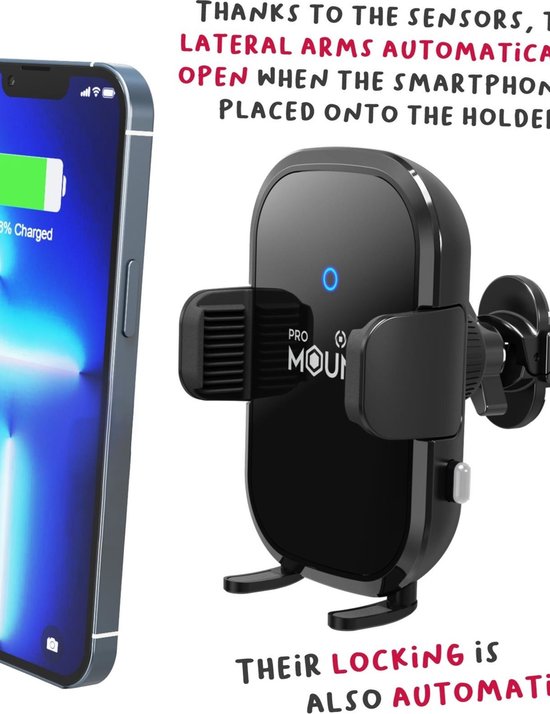 Celly MOUNTCHARGE15 Support de téléphone sans fil 15W BK