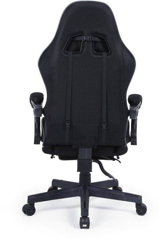 VDD Gaming - Fauteuil de jeu avec fonction de massage et repose-pieds - Fauteuil de jeu de couleur noire - Fauteuil de jeu avec coussin pour la nuque et dossier réglable - Fauteuil de bureau ergonomique avec accoudoirs rembourrés - Capacité de charge maxi