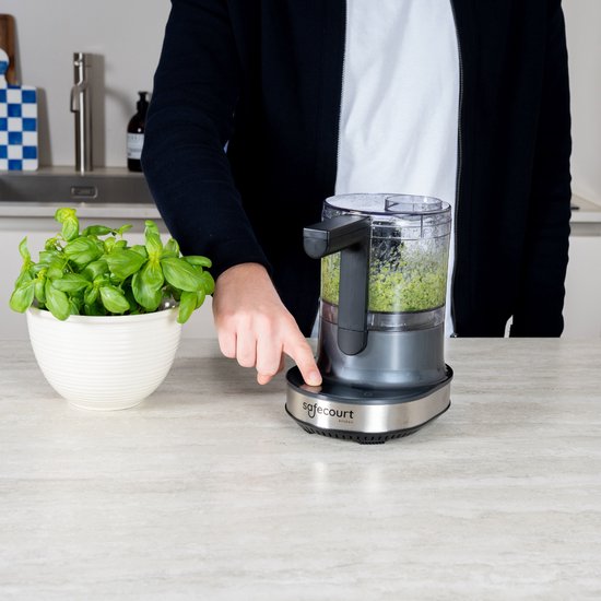 Safecourt Kitchen Chopper - Hachoir alimentaire - Lames flottantes - Broyeur à glace - 700ml - Noir/RSF