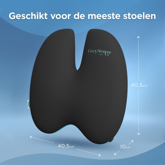 CozySense® Back Support - Coussin dorsal réglable pour le bas du dos - Coussin lombaire pour la voiture, la chaise de bureau, le lit et le canapé - Ergonomique - Avec Coolgel - Fermeté moyenne - Housse lavable