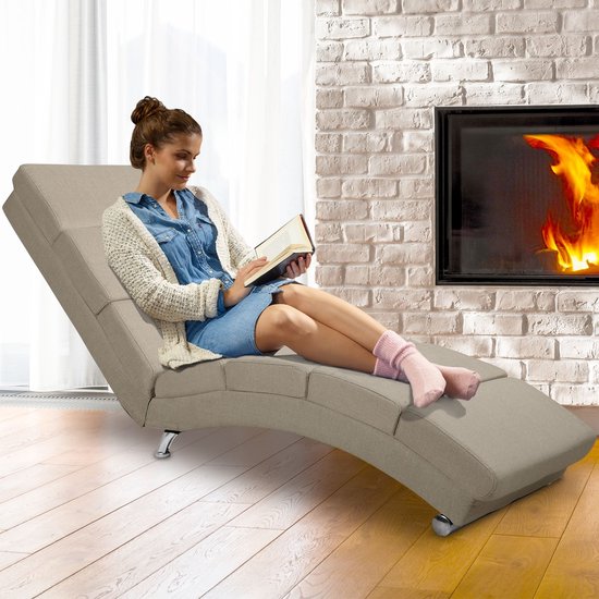 Casaria Recliner London - Chaise longue chromée - Sand