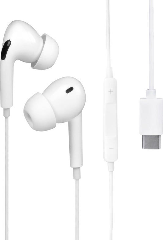 Nuvance - Ecouteurs avec fil - Connexion USB-C - Ecouteurs avec fil - Ecouteurs intra-auriculaires avec fil et microphone - Convient à Samsung - Blanc