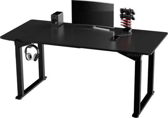 Bureau assis-debout électrique réglable en hauteur - bureau de jeu - gaming desk - table d'ordinateur - table de jeu - poste de travail ergonomique - capacité de charge 130 kg - 160 x 75 cm