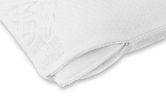 2 x SleepMed - Oreiller en mousse à mémoire de forme - 100% mousse à mémoire de forme - blanc - housse hypoallergénique - 55 x 43 x 12 cm