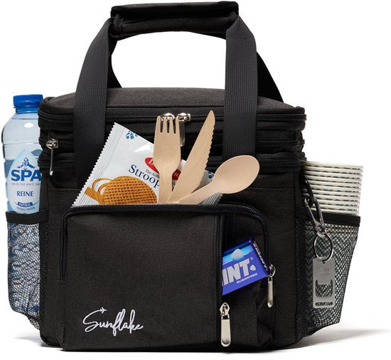 Cool Bag Lunch - Cool Bag Small - 15 Liter Lunch Bag Adult - Lunch Bag for Women & Men - Black - Sunflake