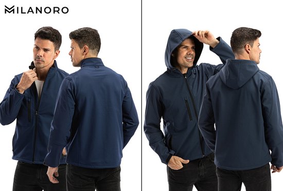 Milanoro - Vestes coupe-vent et imperméables - Veste avec capuche - Gris clair - XL