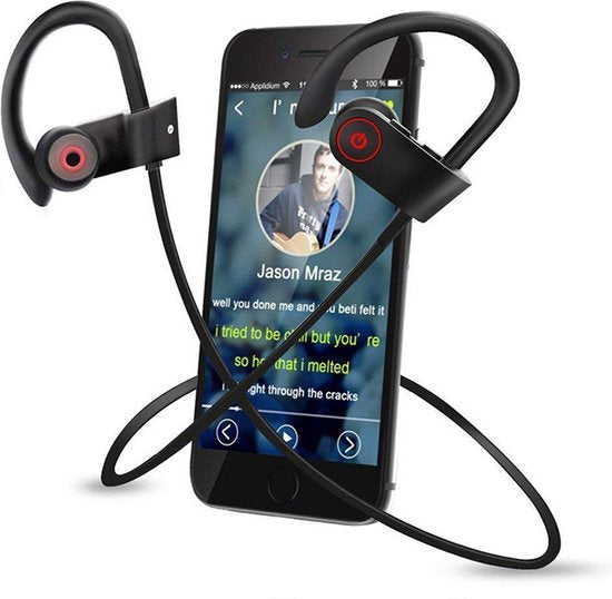 Ecouteurs Bluetooth intra-auriculaires sans fil, Casque de sport - Casque sans fil - noir/rouge U8