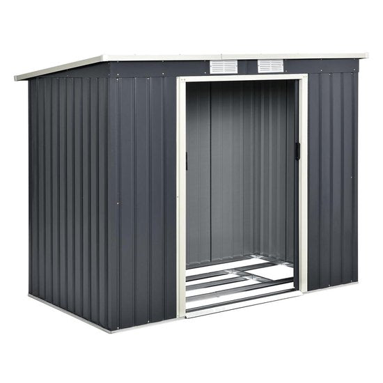 Juskys Maison d'été en métal M - base métallique avec deux portes coulissantes- 213 × 130 × 173cm - anthracite